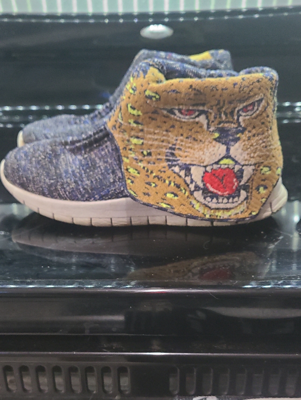 Skechers Navy Sneakers with Yellow Tiger Patch